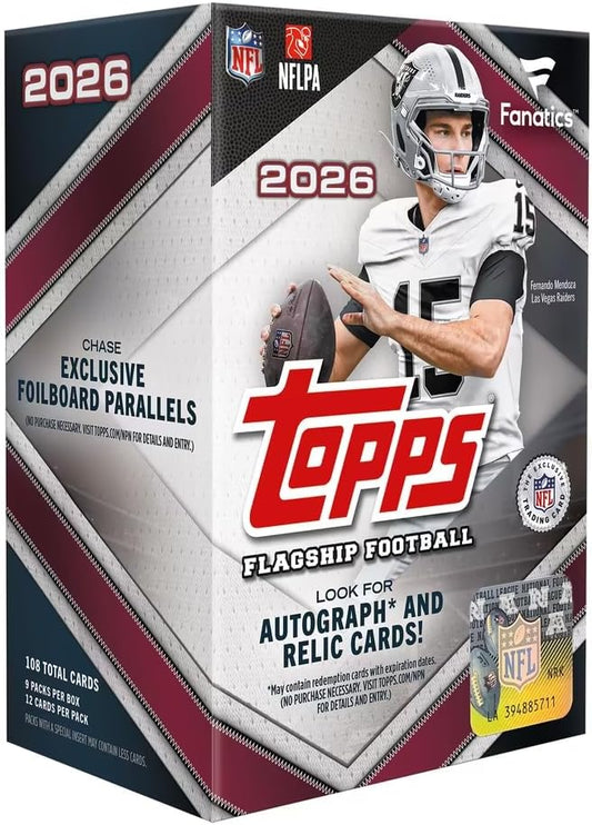 2026 Topps Football Fanatics Exclusive Trading Card Blaster Box (Exclusive Foilboard Parallels 9 Packs Per Box 12 Cards Per Pack)