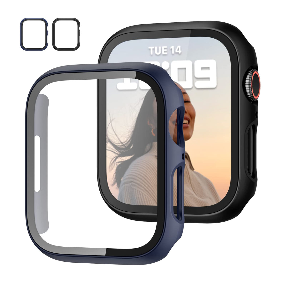 JZK Screen Protector Case for Apple Watch Series 11/10 42mm,Carbon Fibre