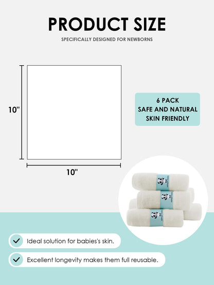 HIPHOP PANDA Soft Baby Washcloths, 2-Layer, 30 Pack Newborn Gift Set