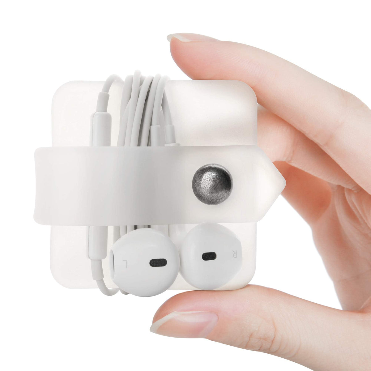 Headphone Case Cord Organizer Earbuds Holder Earphones Case Wrap Winder Headset Keeper Cord Manager Cable Organizer Black
