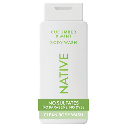 Native Clean Body Wash for Women & Men, Powder & Cotton Scent, 18 fl oz