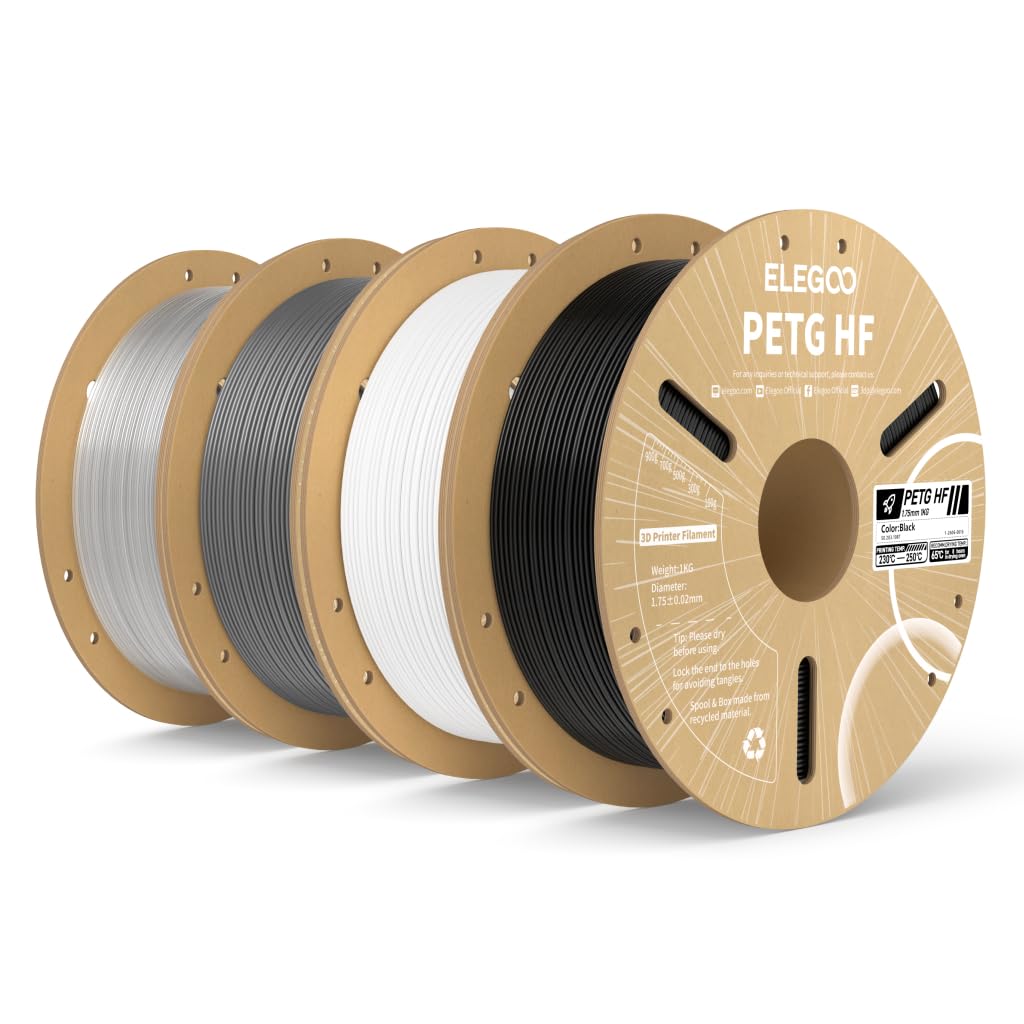 ELEGOO Rapid PETG 3D Printer Filament 1.75mm Black 1KG