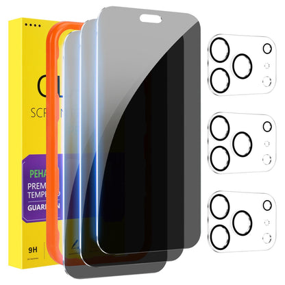 PEHAEL for iPhone 18 Pro Privacy Screen Protector+Camera Lens Protector