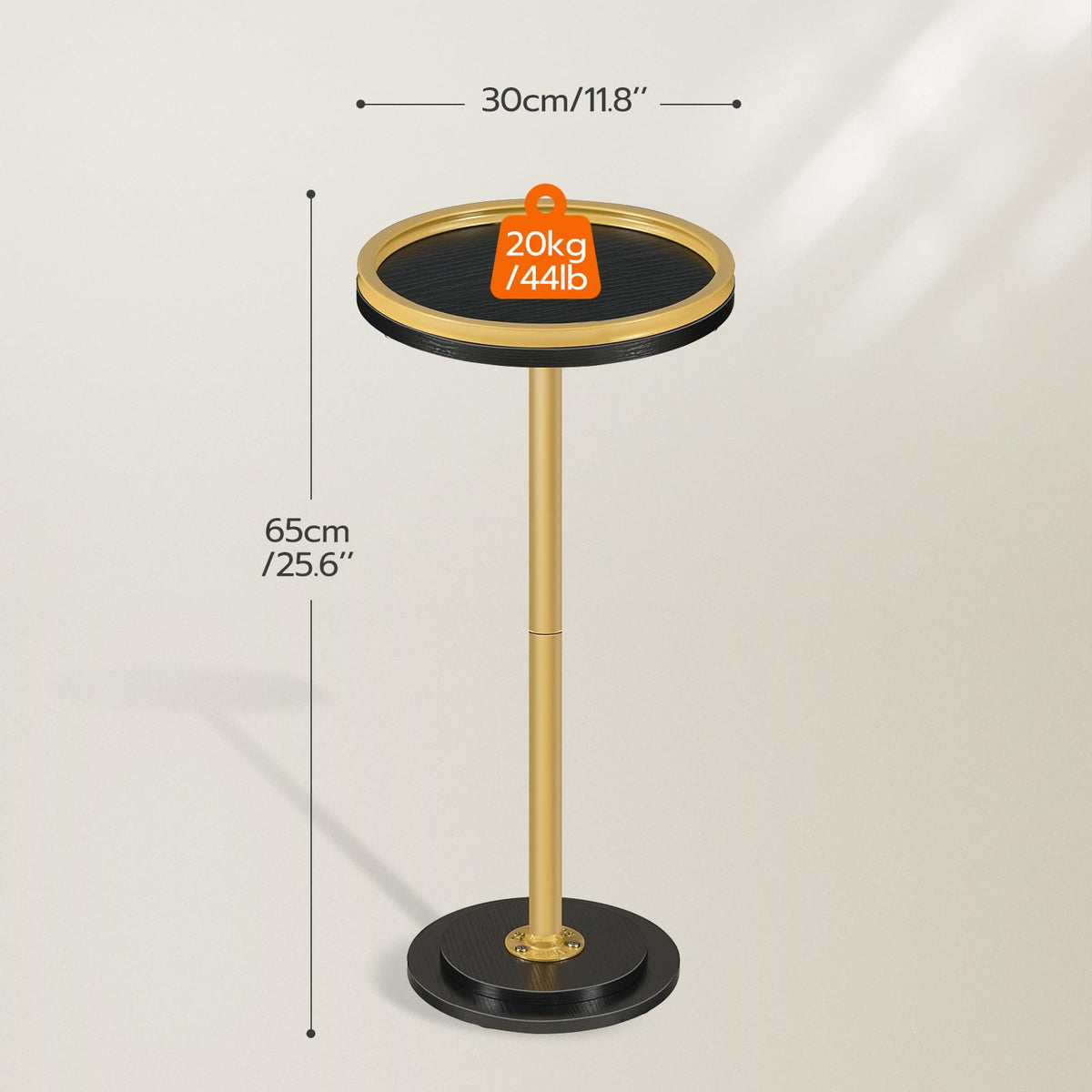 HOOBRO Small Round Side Table, Drink Table, Coffee Martini Table with Pedestal Accent for Small Spaces in Living Room, Bedroom, Sofa Couch, Rustic Brown BF168BZ01