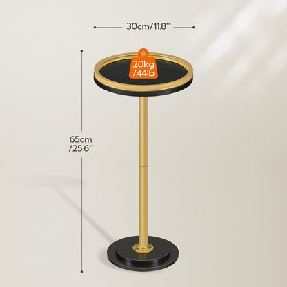 HOOBRO Small Round Side Table, Drink Table, Coffee Martini Table with Pedestal Accent for Small Spaces in Living Room, Bedroom, Sofa Couch, Rustic Brown BF168BZ01