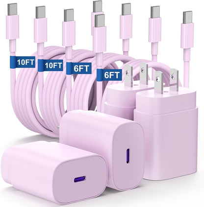 Type C Charger Fast Charging,4Pack 25W Super USB C Fast Charger Block