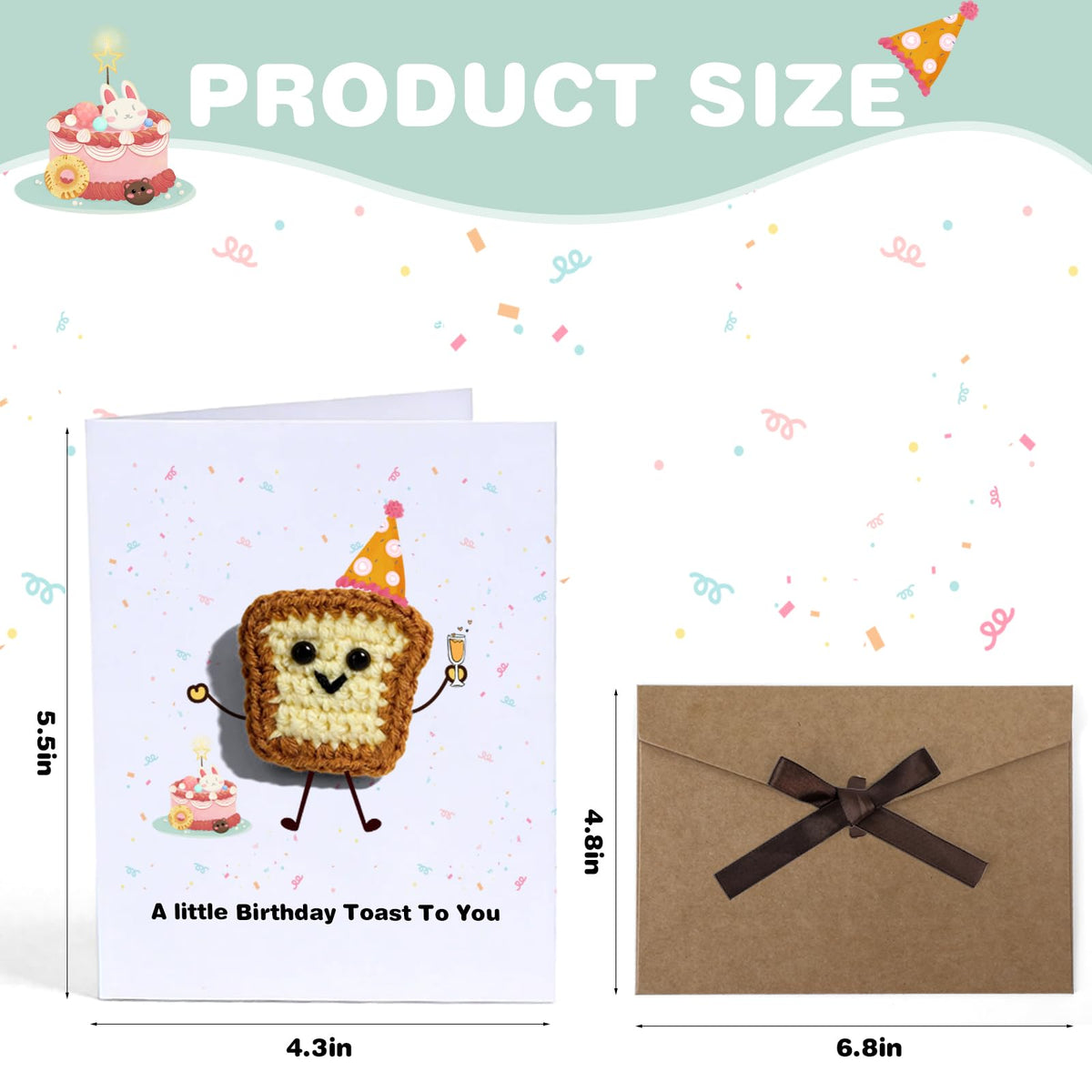 3D Crochet Toast Card for New Chapter - A Little Toast to Your Next Chapter