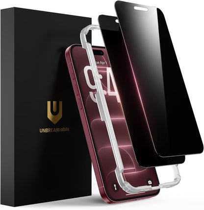 UNBREAKcable Privacy Screen Protector for iPhone 15, Full Coverage