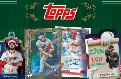 New 2025 Baseball Sealed HOLIDAY MEGA BOX (100 Cards) - Glitter Parallel - Plus Custom Aaron Judge Card-Sized Print