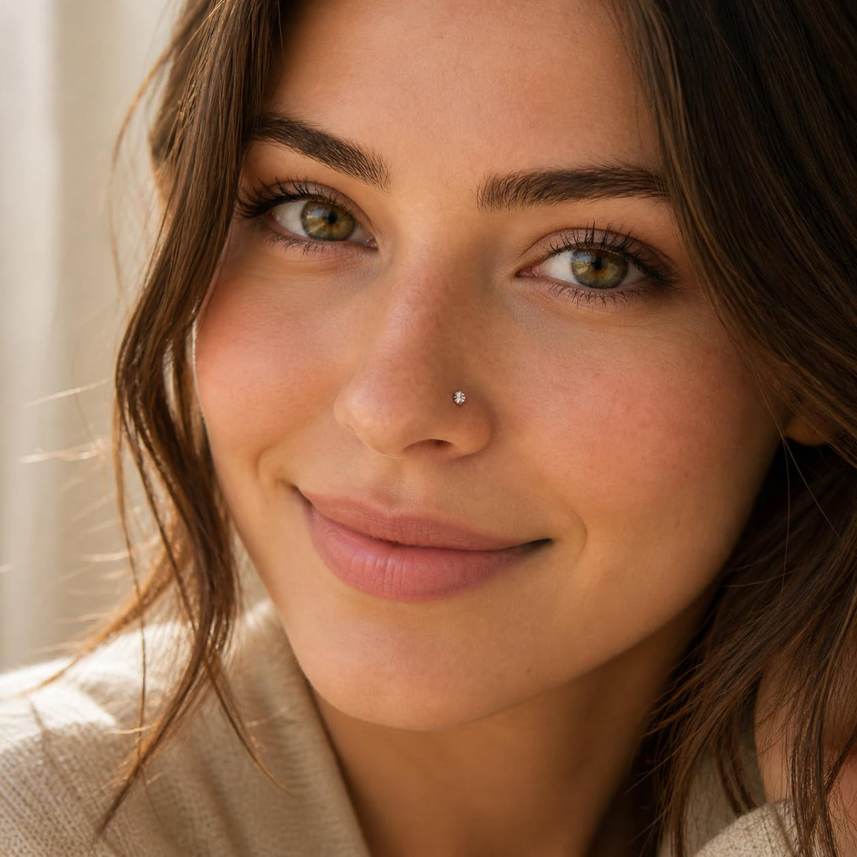 925 Sterling Silver Nose Ring Stud for Women, 18G/20G/22G/24G, L Shaped
