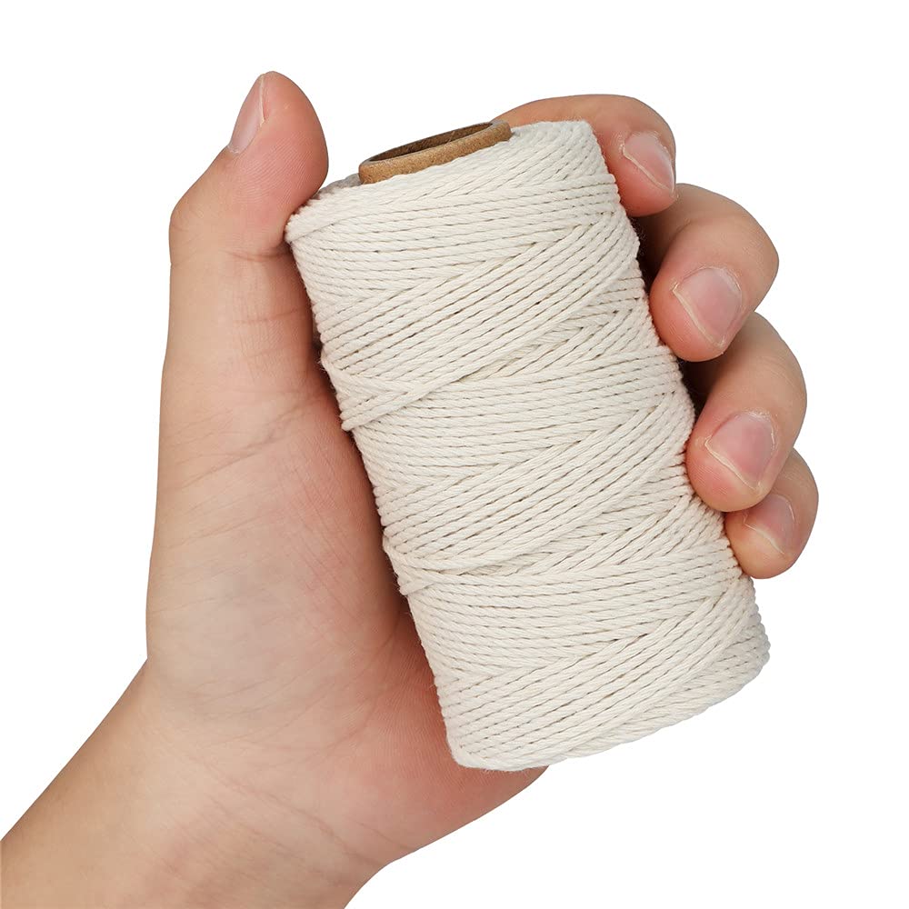 jijAcraft 50M White Cotton String: 2MM Cooking String for DIY Crafts
