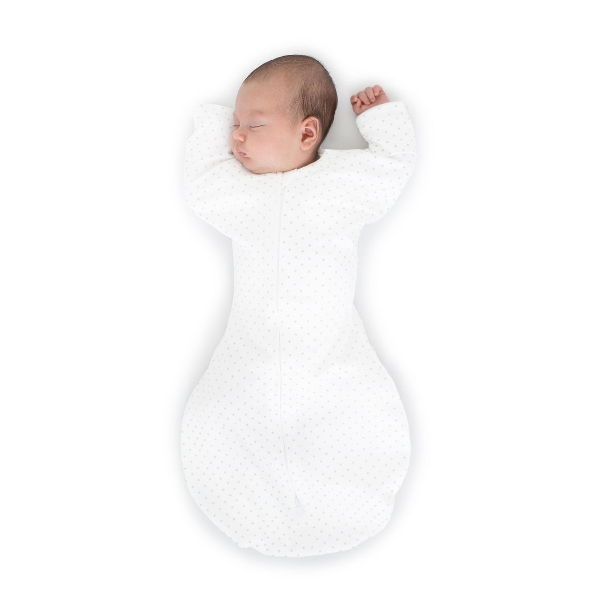 SwaddleDesigns Transitional Swaddle Sack, Cotton, Heathered Gray, 6-9mo