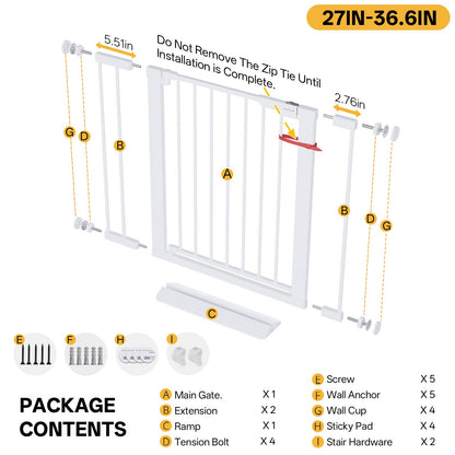 InnoTruth 27-36.6 in Wide Baby Gate for Stairs and Doorways, Black