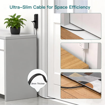 Flat Plug Power Strip, Ultra Thin Flat Extension Cord - 12 Outlets 3 Sides
