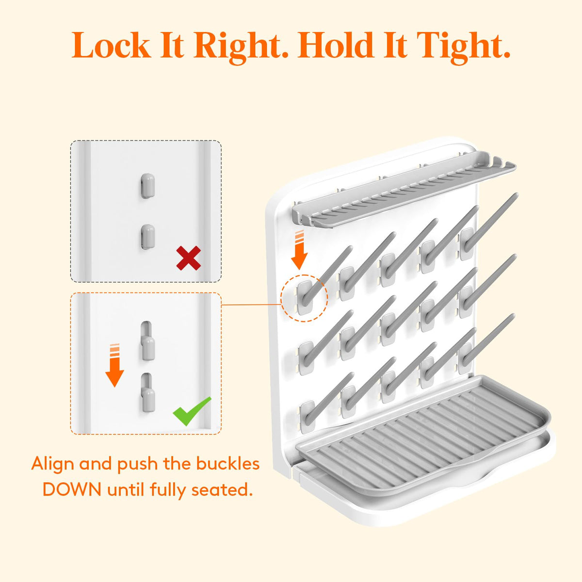 Lifewit 10-Hooks Baby Bottle Drying Rack for Countertop, BPA Free