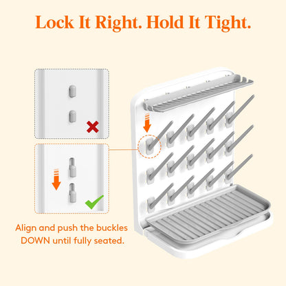 Lifewit 10-Hooks Baby Bottle Drying Rack for Countertop, BPA Free