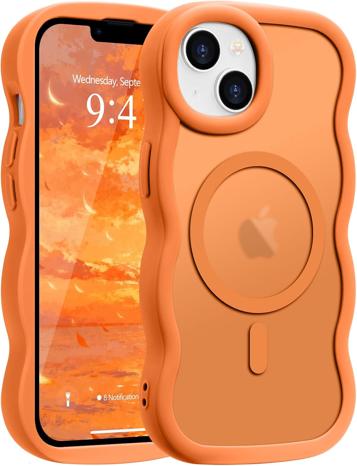 Pepmune for iPhone 16 Pro Max Case Curly Wavy Frame Translucent, Burgundy