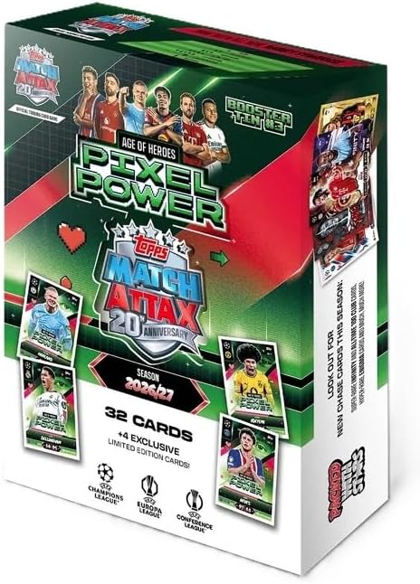 2026/27 Topps Match Attax UEFA 36 Card Collectors TIN w/4 LIMITED EDITION!