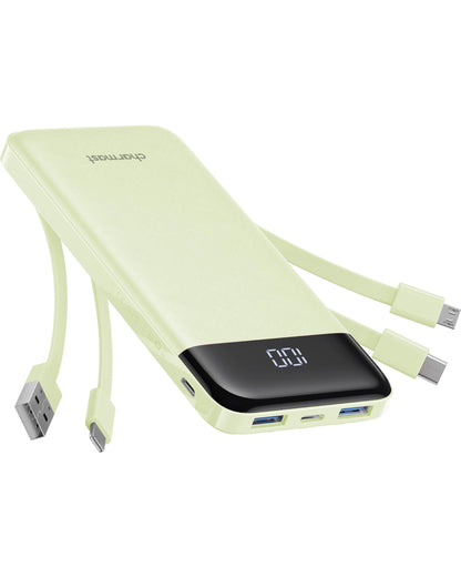 charmast Portable Charger Power Bank with Reinforced Built-in 4 Cables