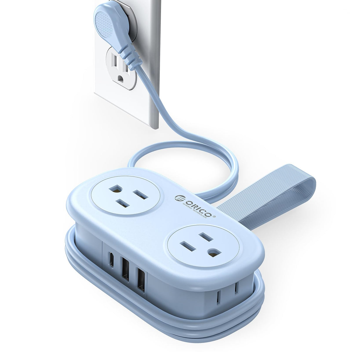 ORICO Purple Cruise Approved Travel Power Strip with 4FT Extension Cord