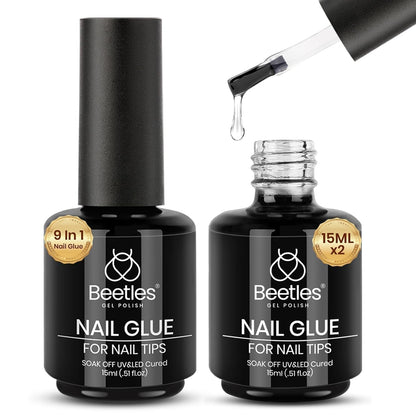 Beetles Soft Gel Nail Kit Almond Short 288pcs 12 Sizes Nail Tips with Glue