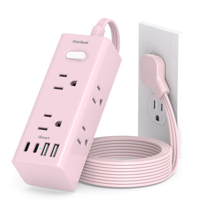 One Beat 5Ft Extension Cord with Multiple Outlets,Flat Plug Power Strip