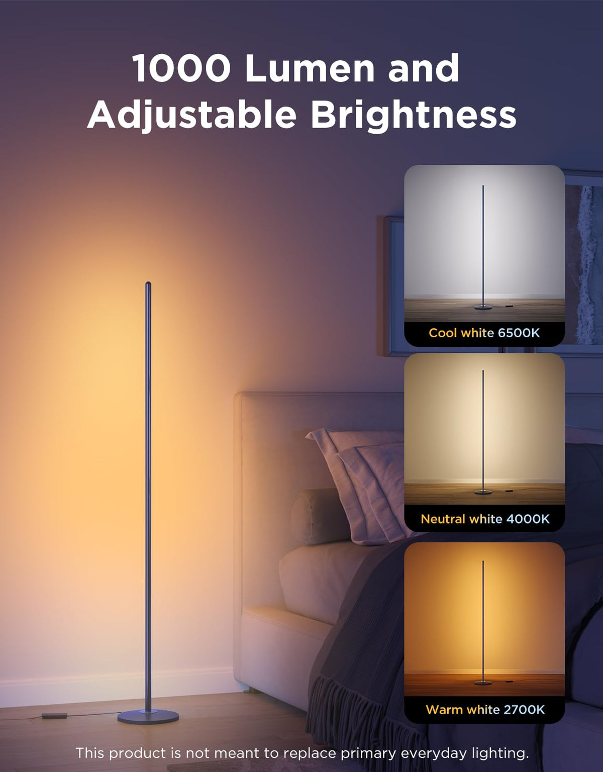 Govee RGBIC Floor Lamp Basic, 1000lm LED Corner Lamp