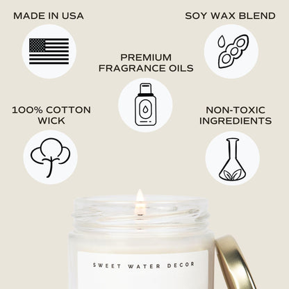 Sweet Water Decor Christmas Candle Gift, Holiday Scented 9oz Clear Jar