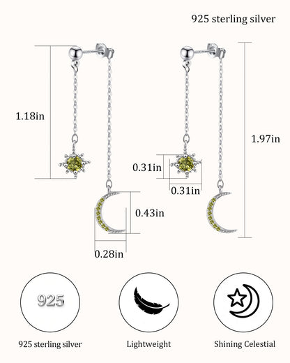 Moon and Star Dangle Earrings