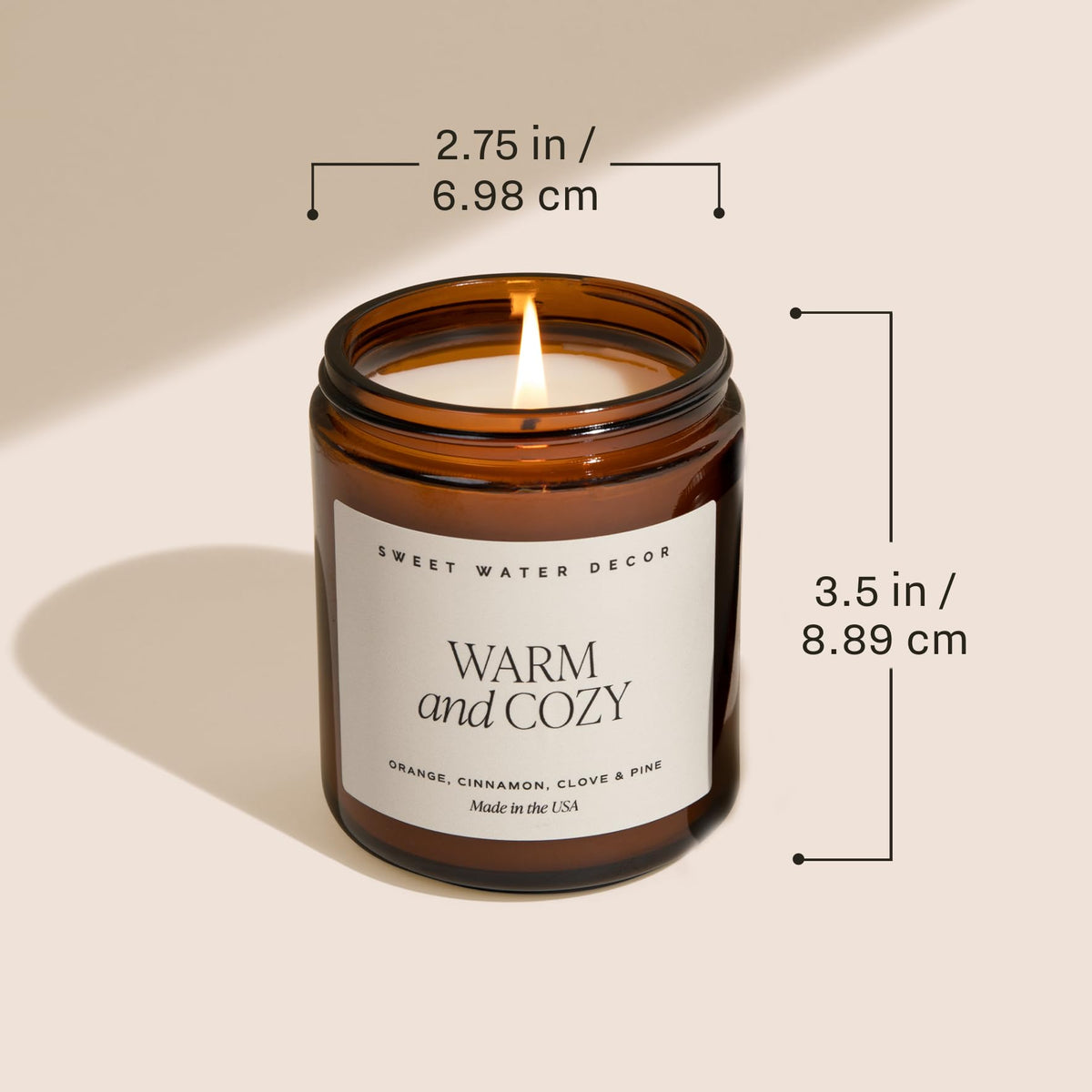Sweet Water Decor Fraser Fir Candle, 9oz Amber Glass Jar, Winter Scent