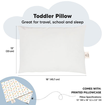 Toddler Pillow with Pillowcase 13x18 My Little Dreamy Pillow(Jolly Rainbow)