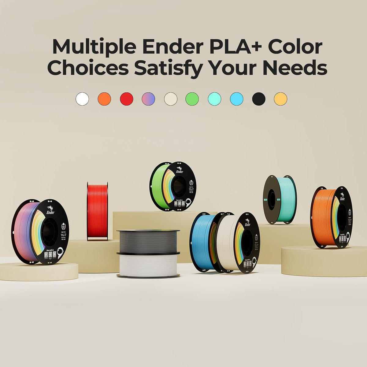 Creality 3D Printer Tool Wrap Kit Bundle with Rainbow PLA+ Filament