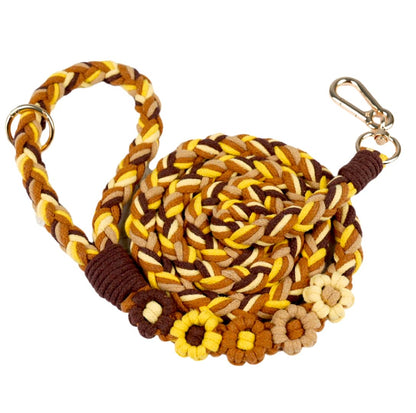 5FT Braided Cotton Rope Leash for Small, Medium and Large Dogs, Red & White Twist