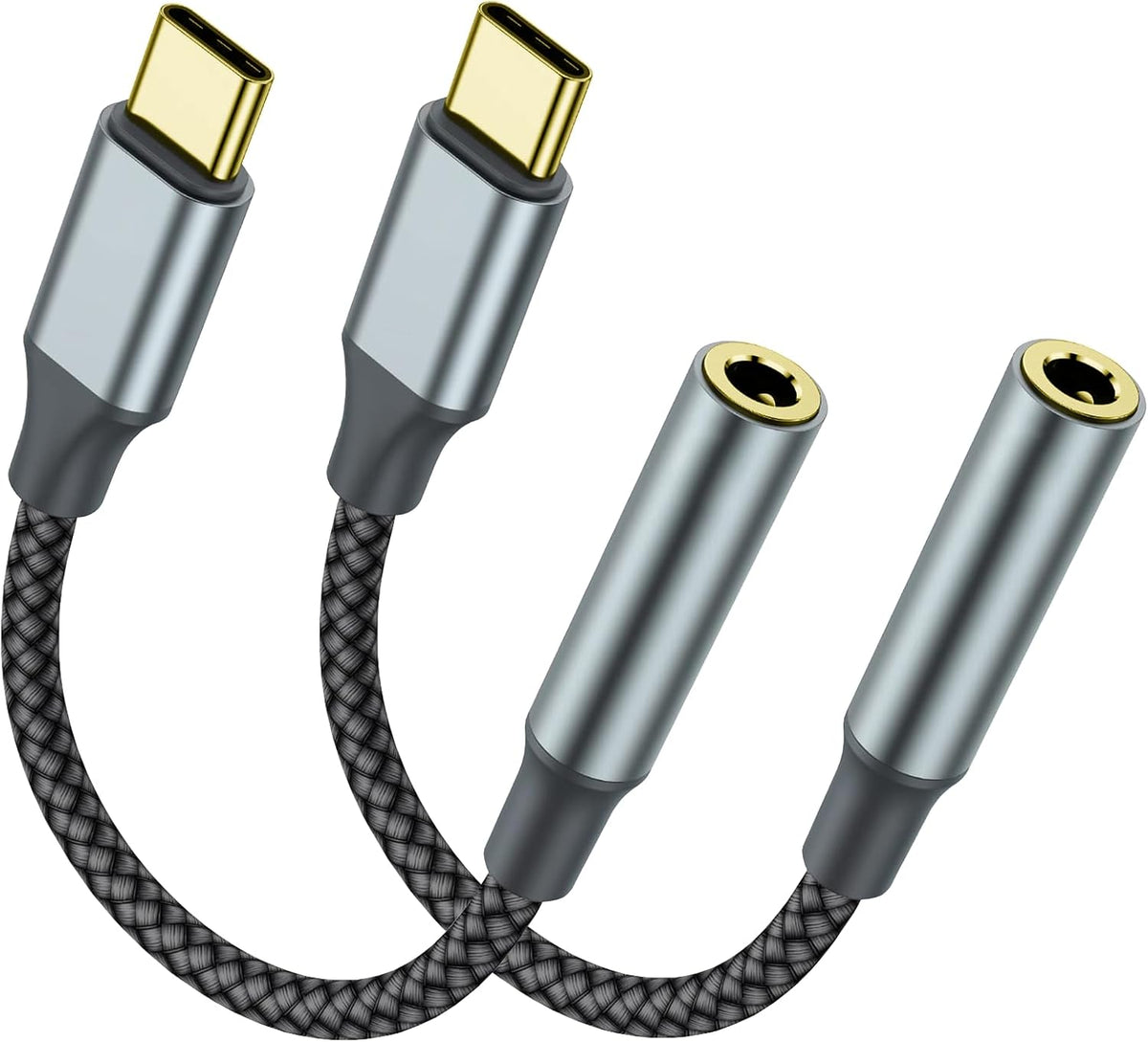 2 Pack USB C to 3.5mm Audio Adapter, USB C to Aux Female Dongle Cable Cord