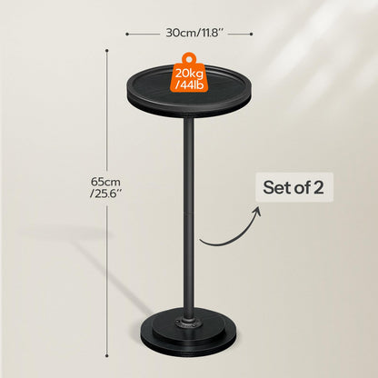 HOOBRO Small Round Side Table, Drink Table, Coffee Martini Table with Pedestal Accent for Small Spaces in Living Room, Bedroom, Sofa Couch, Rustic Brown BF168BZ01