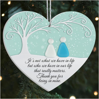 Real Sea Glass Friendship Ornament, for Women Birthday