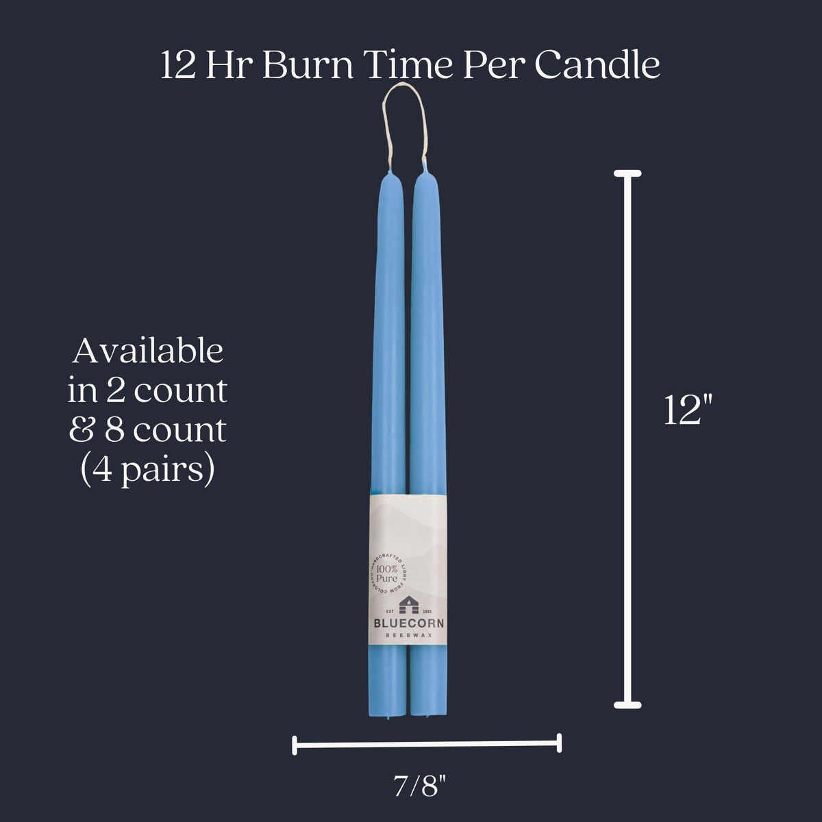 Taper Candles, 12 Inch Terracotta, 2 Count
