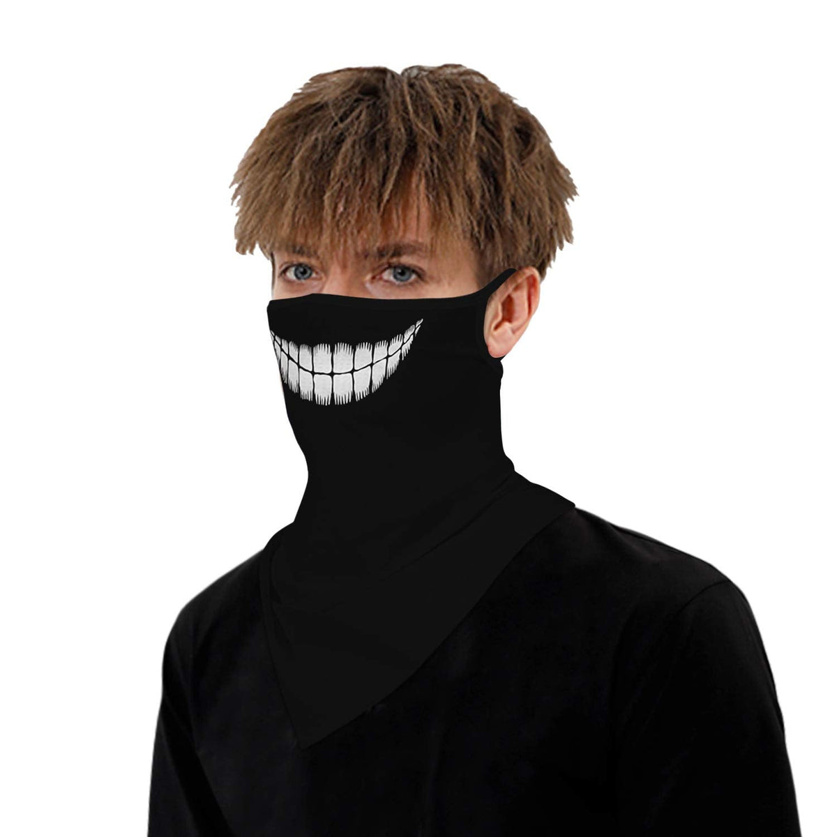 YAYOUREL Neck Gaiter Face Mask Bandanas for Men Women UV Face Scarf Cover Ear Loop Hole Facemask for Fishing Running Cycling