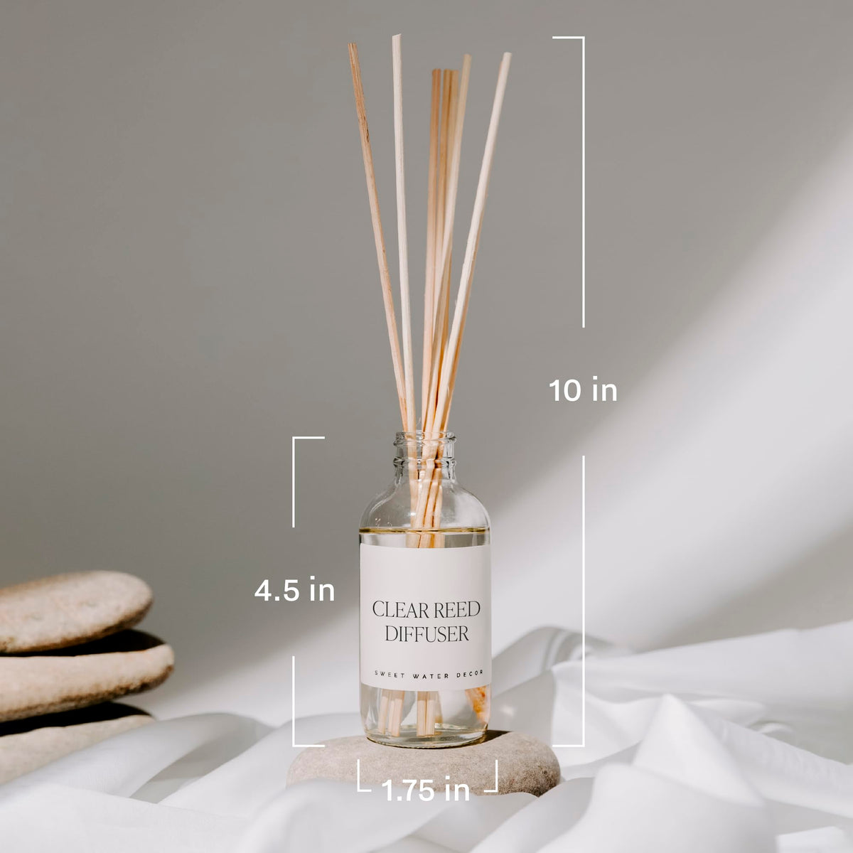 Sweet Water Decor Spa Day Reed Diffuser Set - Sea Salt, Jasmine, Wood, and Cream Scented Diffuser - Relaxing Spa Scent Diffusers for Home, Long Lasting Fragrance, Made in the USA