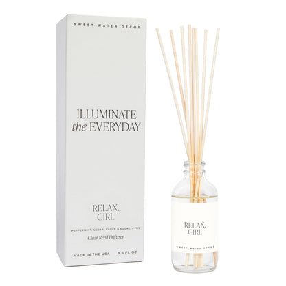 Sweet Water Decor Spa Day Reed Diffuser Set - Sea Salt, Jasmine, Wood, and Cream Scented Diffuser - Relaxing Spa Scent Diffusers for Home, Long Lasting Fragrance, Made in the USA