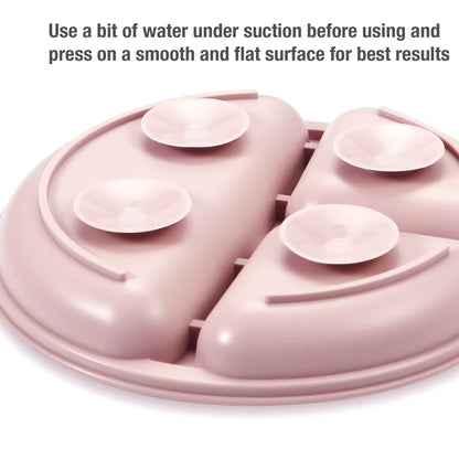 PandaEar 3 Pack Toddler Plates, Silicone Divided Suction Plate for Babies, BPA-Free 100% Food-Grade Silicone Unbreakable Baby Plate (Pink/Purple/Blue, Without Lids)