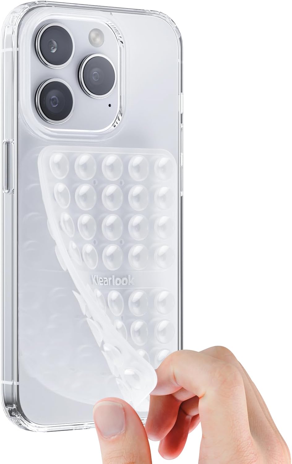 Klearlook Silicone Double Sided Suction Cup Phone Case Mount, Transparent