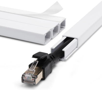 ZhiYo 85" Cord Cover for 1 Wire, Mini White Cord Hider Wall, 0.5"W x 0.3"H