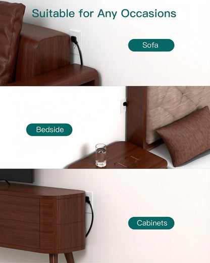 Addtam Flat Plug Extension Cord with 6 Outlet Extender for Cruise Travel