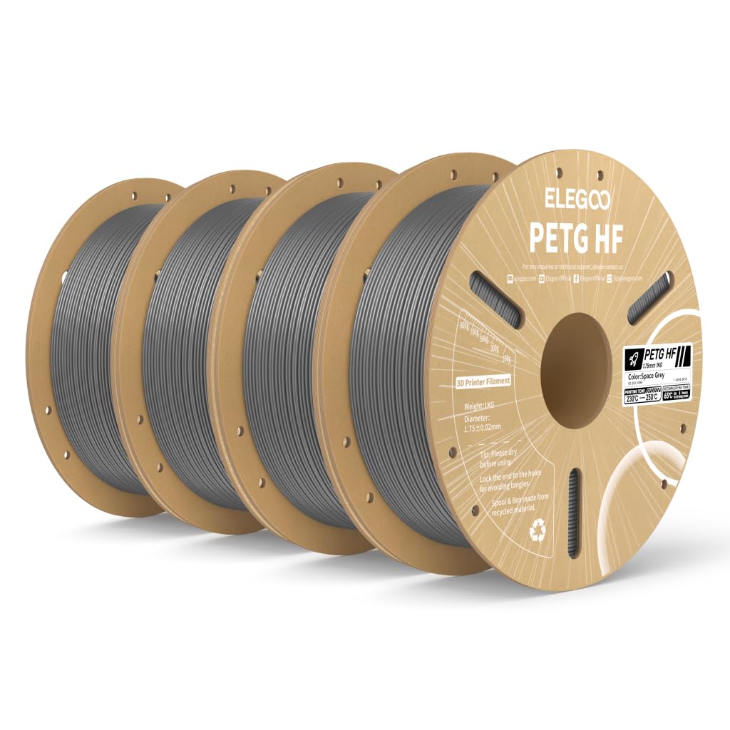ELEGOO Rapid PETG 3D Printer Filament 1.75mm Black 1KG