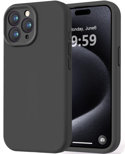 LOVE 3000 Designed for iPhone 16 Case, Premium Silicone with [Soft Anti-Scratch Microfiber Lining] Shockproof Protective Phone Case for Men Women Girls 6.1", Black