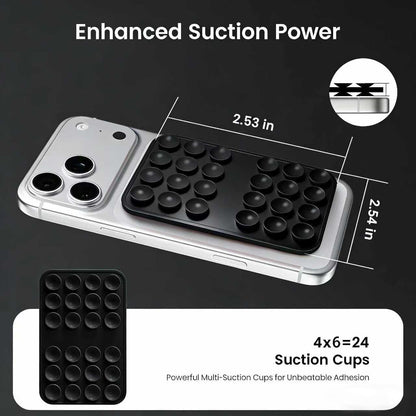 Upgraded Double Sided Silicone Suction Phone Case Detachable Mount, White