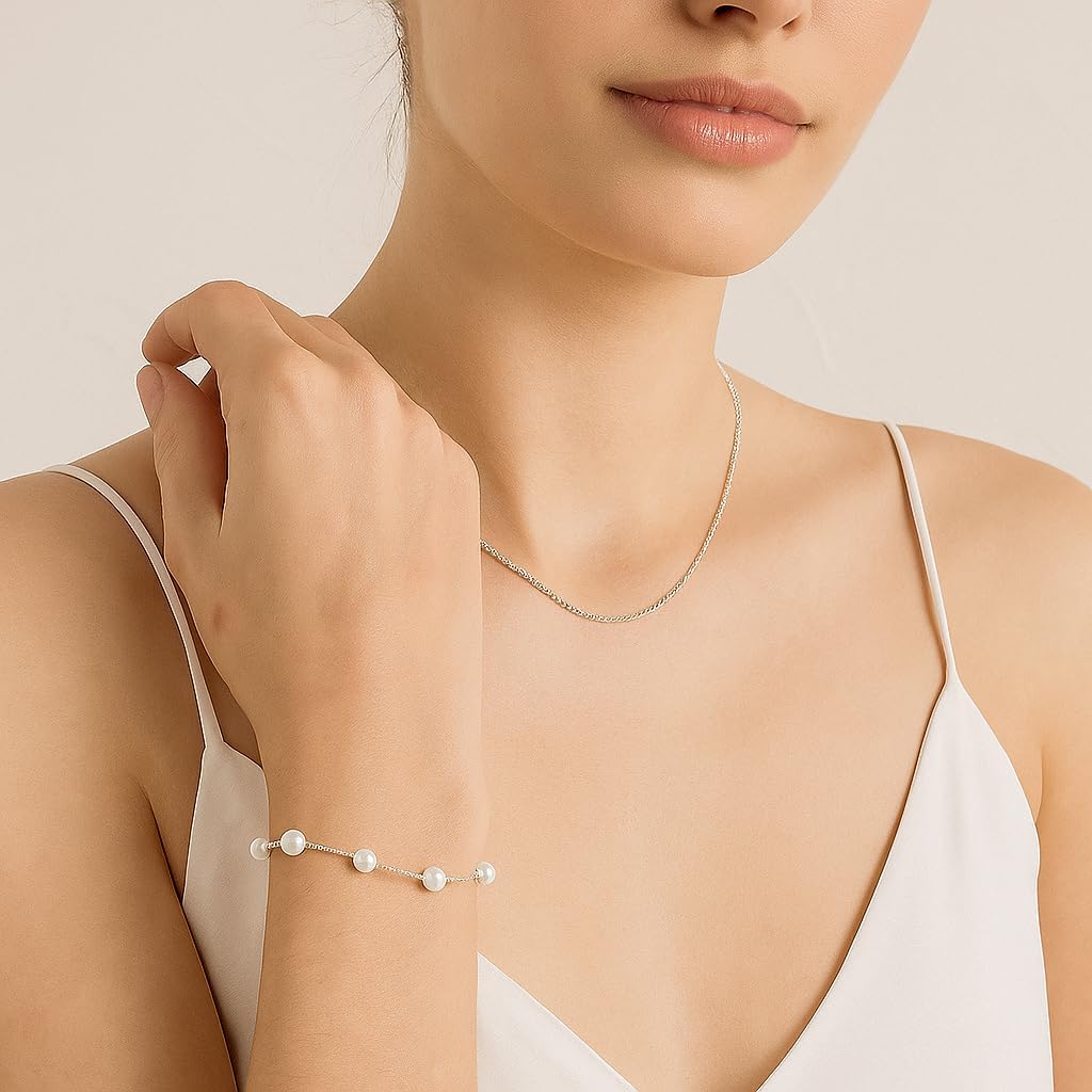Pearl Bracelets for Women and Girls, Dainty Bracelet Wedding Pearl Jewelry