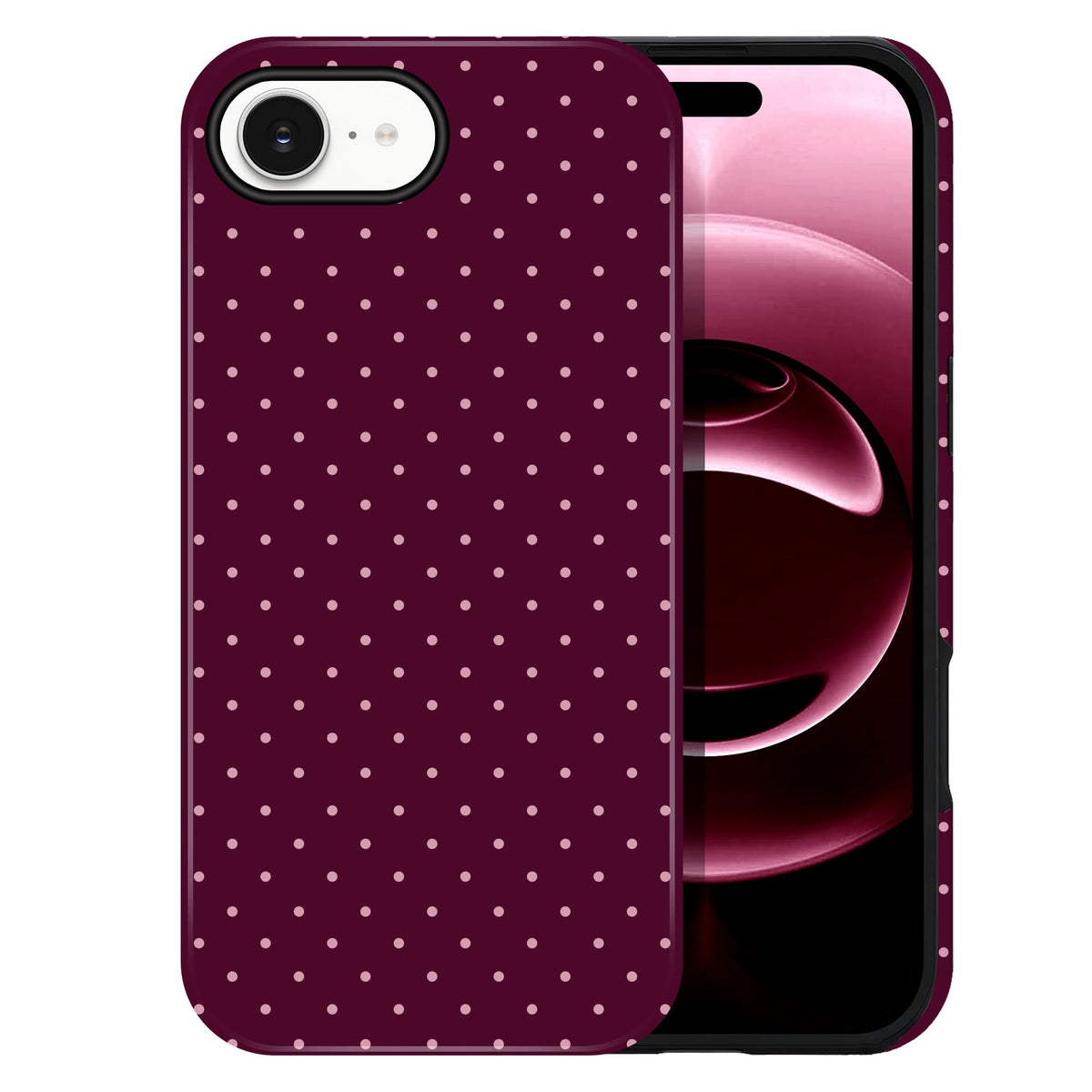 Polka Dot Pattern Phone Case for iPhone 17 6.3", White