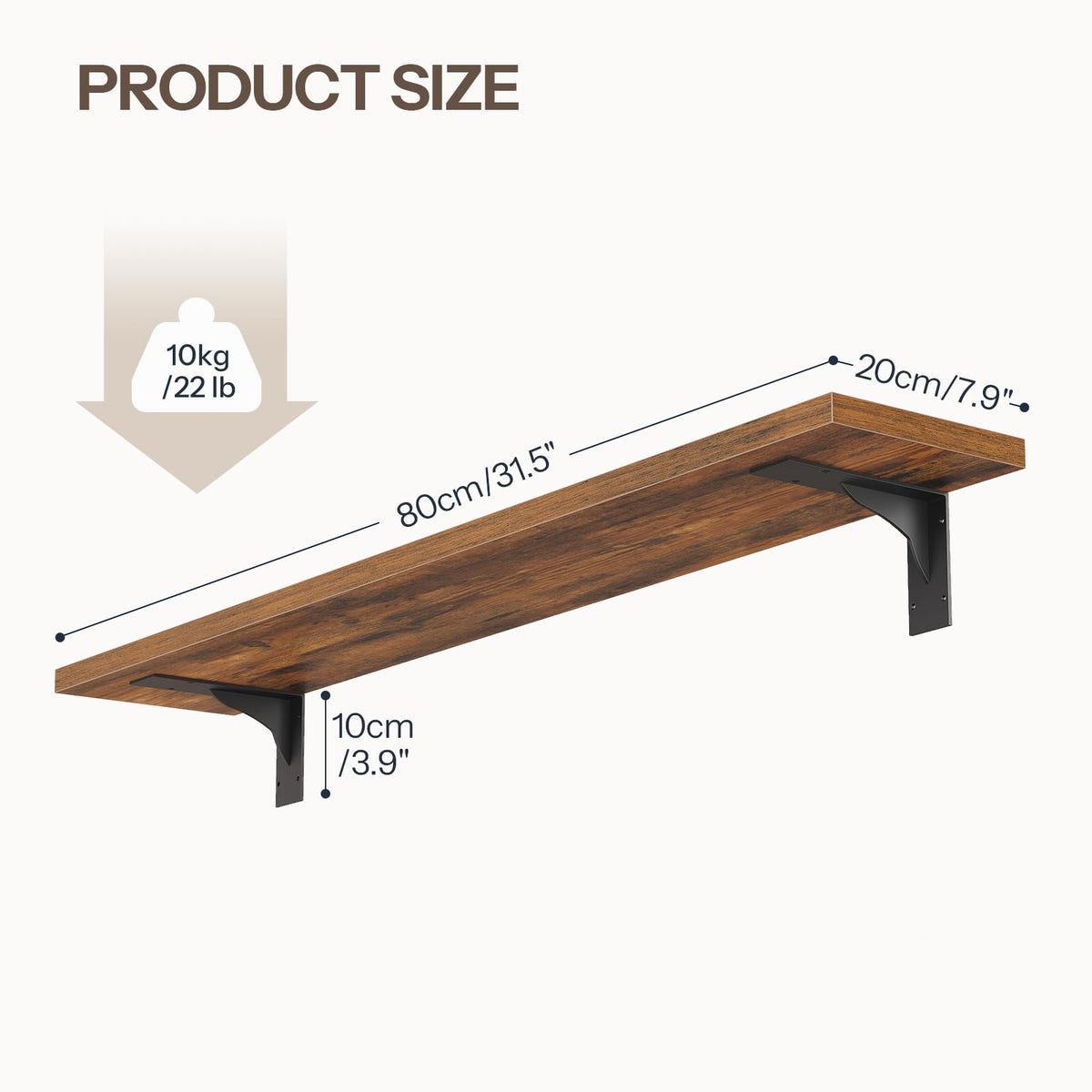 HOOBRO Floating Shelves for Wall, 15.7" Wall Mounted Shelves Set of 2